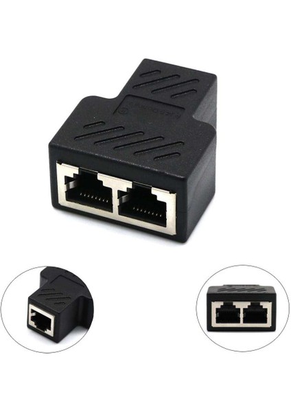 Splitter Adaptörü Lan Ağ Ethernet Genişletici Bağlayıcı Fiş + Lan Kablosu (Yurt Dışından)