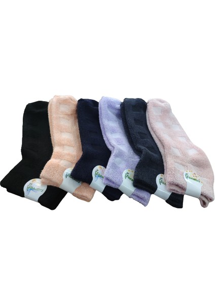 Bayan 6'lı Bambu Ters Havlu Patik Kışlık