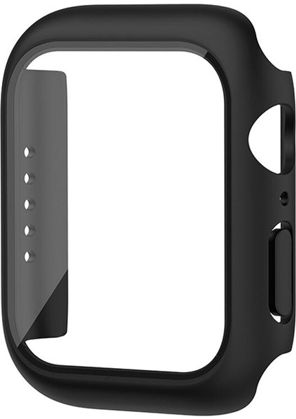 Apple Watch Uyumlu 7 45MM Ekran Korumalı Sert Slim Rubber Kılıf - Siyah fiyatları