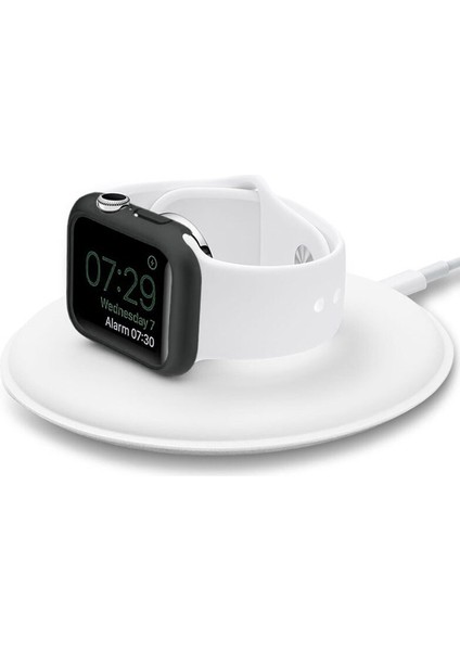 Apple Watch Uyumlu 7 45MM Ekran Korumalı Sert Slim Rubber Kılıf - Siyah fırsatları