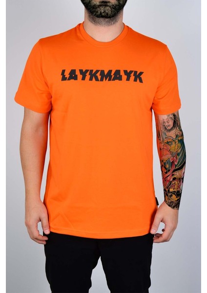 Layk Mayk Kabartma Baskılı Erkek T-Shirt Relaxed Fit -