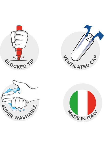 Yıkanabilir Pastel Süper Keçeli Boya Kalemi 8'li fırsatları