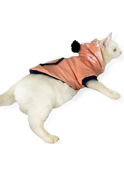 Light Pink Flower Pocket Sweatshirt Kedi Süveteri Kedi Kıyafeti Xl indirimleri