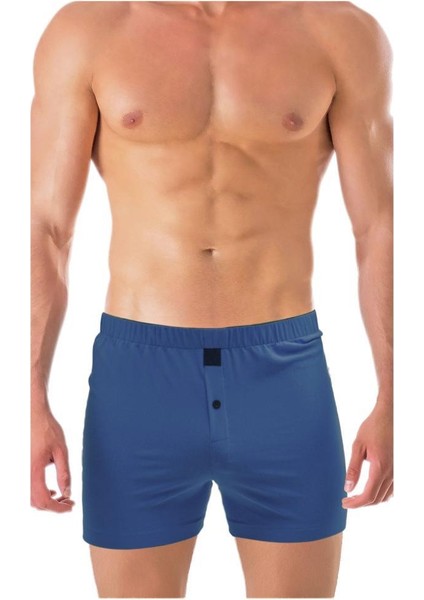 Indigo Mavisi Jersey Penye/örme Erkek Boxer