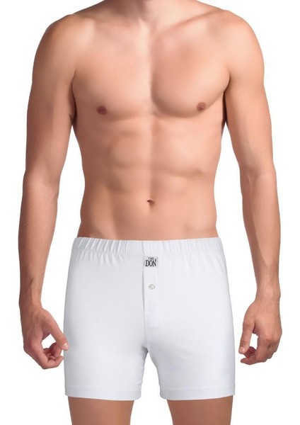 Traditional Uzun Paçalı Erkek Boxer Beyaz Renk