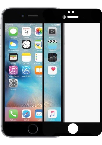 Apple iPhone 6s Plus Ekran Koruyucu Seramik Tam Kaplama Siyah