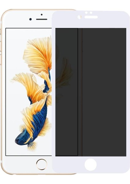 Apple iPhone 6s Plus Ekran Koruyucu Gizli Hayalet Cam Tam Kaplama Beyaz