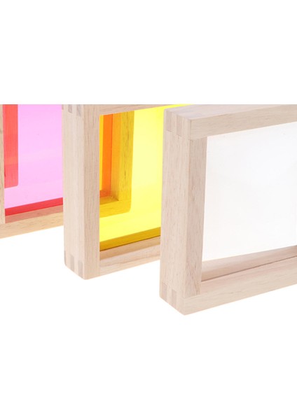 Ahşap Gökkuşağı Ayna Blokları Seti (7-Piece) Bebek Toddler Istifleme Blokları Oyuncak (Yurt Dışından)