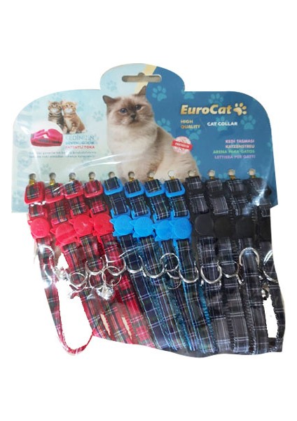 Ekose Kedi Tasması 10 mm x 28 cm 12'li