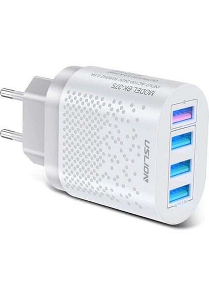 4 Port 48W Qc 3.0 Hızlı Şarj USB Şarj Başlık Adaptör - Beyaz