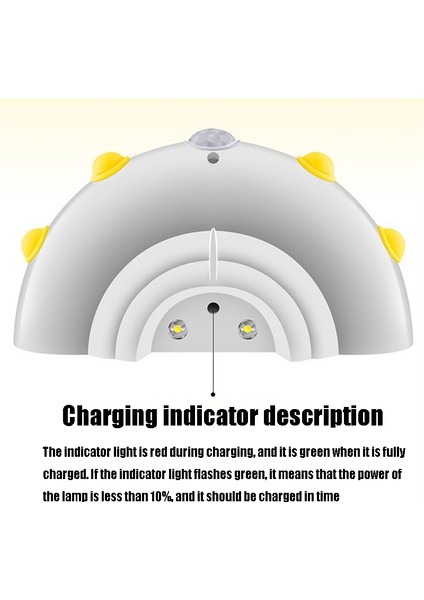 Ufo Uzaktan Kumanda Akıllı Sensör USB Şarj LED Gece Lambası Sarı