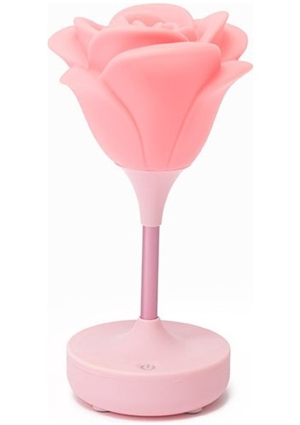 Gül Çiçek LED Işık USB Şarj Edilebilir Gece Lambası Pembe(Yurt Dışından)