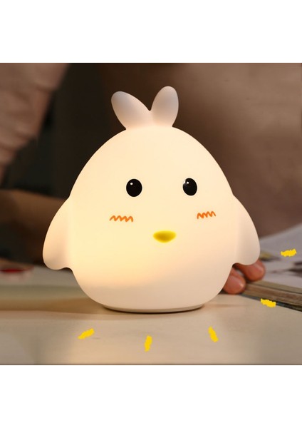 Karikatür Silikon LED Pat Sensörü Gece Lambası Beyaz