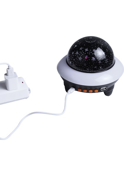 LED Uçan Daire Yıldızlı Gökyüzü Işık Siyah