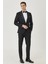 ALTINYILDIZ CLASSICS Erkek Siyah Slim Fit Dar Kesim Mono Yaka Balıksırtı Desenli Smokin Damatlık 2