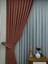 Kiremit Düz Renk Pileli Keten Fon Perde, Sık Pile, Tek Kanat 50 x 260 cm 3