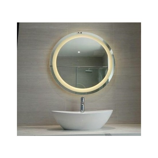 Mirror Land 70 cm Çapında Gün Işığı LED Işıklı Kumlamalı LED Ayna