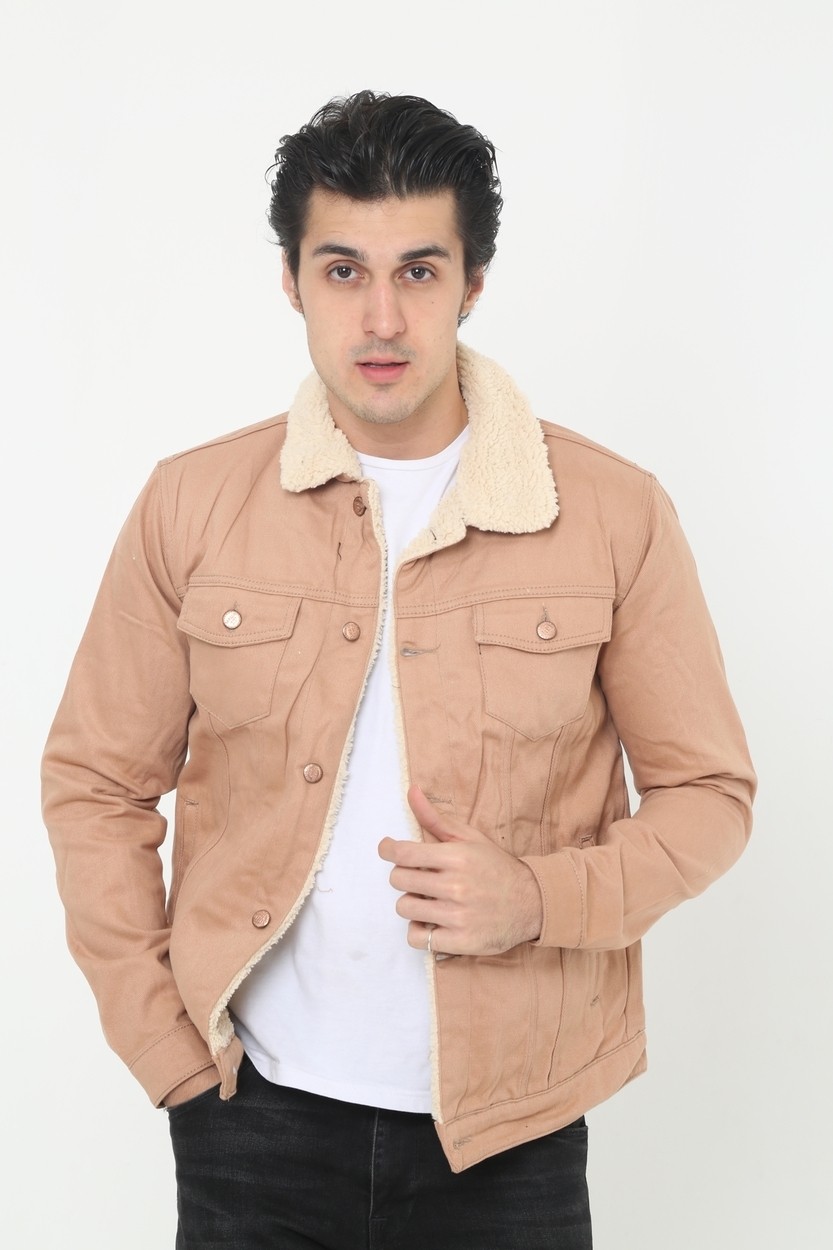 Comstarmoda Erkek Içi Kürklü Kot Ceket görsel 3