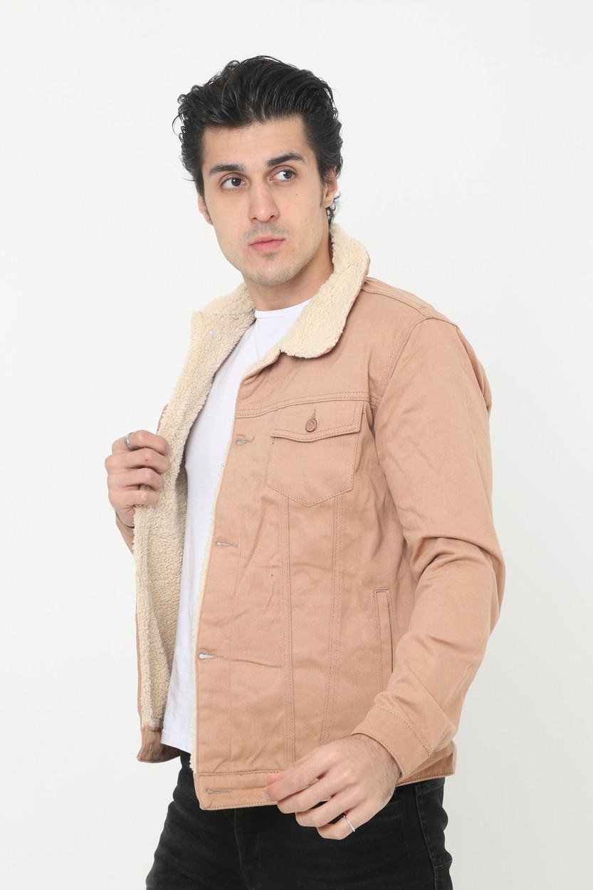 Comstarmoda Erkek Içi Kürklü Kot Ceket görsel 4