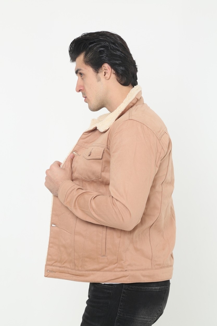 Comstarmoda Erkek Içi Kürklü Kot Ceket görsel 5
