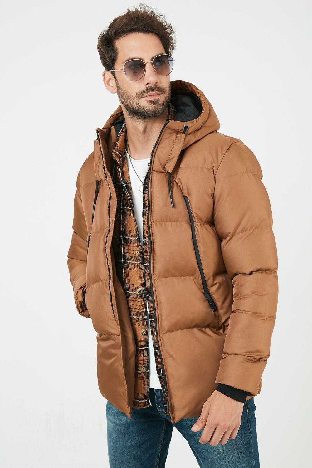 Buratti Fermuar Kapama Slim Fit Kapüşonlu Dik Yaka Mont Erkek MONT 5717101 görsel 2