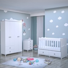 Garaj Home Elegant Yıldız 4 Kapaklı Bebek Odası Takımı-Gri