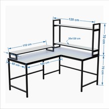 Home Raflı L Şekilli Ofis Masası
