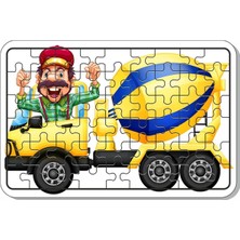 Lipyos Çimento Arabası, Itfaiye, Arabalar 54 Parça Ahşap Puzzle