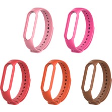 Kyver Xiaomi Mi Band 5 ve 6 Uyumlu Silikon Kordon 5'li Set 8