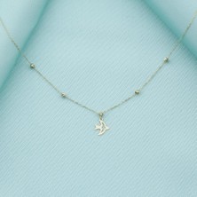 İryum 14K Altın Dorikalı Kırlangıç Kolye  4N37009