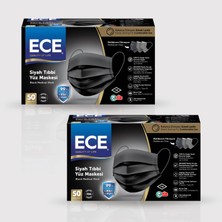 Ece Full Ultrasonik Meltblownlu Siyah Maske 50'li 100 Adet