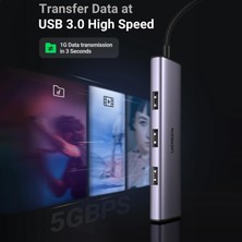 Ugreen Alüminyum Type-C To 4 Portlu USB 3.0 Çoklayıcı Adaptör