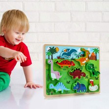 Lovoski Montessori Jigsaw Puzzle Beyin Oyunu Okul Öncesi Oyuncaklar Öğrenme Yolu 2-4 Dinozor  (Yurt Dışından)