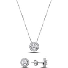 Parmas Design Kadın Zarif Zirkon Tasarım 925 Ayar Gümüş Set