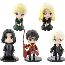 Better Life Harry Potter Figürü Q Versiyonu Sürme Süpürge Sihirbazı Hermione Malfoy Ron Snape Pasta Dekorasyonu 5 Parça (Yurt Dışından)