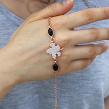 Tesbih Pasajı Yaprak Model Gümüş ve  Oltu Taşı Bileklik