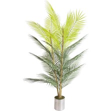 Nettenevime Yapay Areka Ağacı 115 cm 27 Yapraklı Yeşil Plastik Premium Dekoratif Model