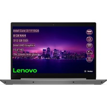 Lenovo Ideapad L3 15ITL6 Intel Core I3-1115G4 8 GB 512GB SSD 15,6" Hd Freedos Taşınabilir Bilgisayar 82HL009JTX