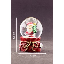 Hediye Filesi Yeni Yıl Noel Baba ve Çam Ağacı Temalı Mini Boy Kar Küresi 6,5 cm