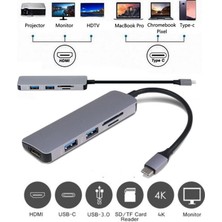 Mobitell Type-C To 4K HDMI 2*usb 3.0 Sd Tf Kart Okuyucu 5ın1 Çevirici Adaptör