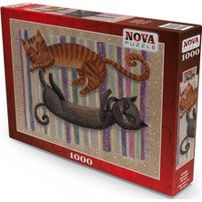 Nova Puzzle 1000 Parça Uykudaki İki Kedi Puzzle - Sofya Saburova