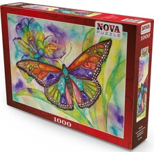 Nova Puzzle 1000 Parça Renkli Kelebek, Suluboya Puzzle - 41015