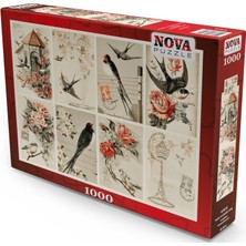 Nova Puzzle 1000 Parça Kuşlar Ve Çiçekler Kolaj Puzzle - Jodielee