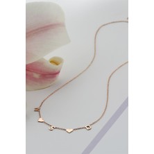 Lieza Jewelry Gümüş Üçlü Kalp Harf Kolye