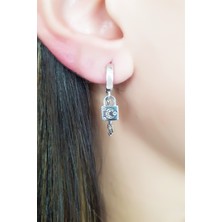 Lieza Jewelry 925 Ayar Sallantılı Ay Yıldız Gümüş Küpe