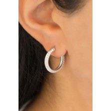 Lieza Jewelry Gümüş Taşlı Halka Küpe