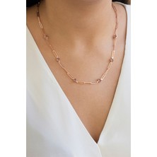 Lieza Jewelry Gümüş Taşlı Ataç Zincirli Kolye