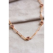 Lieza Jewelry Gümüş Taşlı Ataç Zincirli Kolye