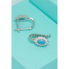 Lieza Jewelry Gümüş Firuze Taşlı Küpe