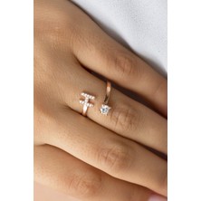 Lieza Jewelry Gümüş H Harfi Yüzük